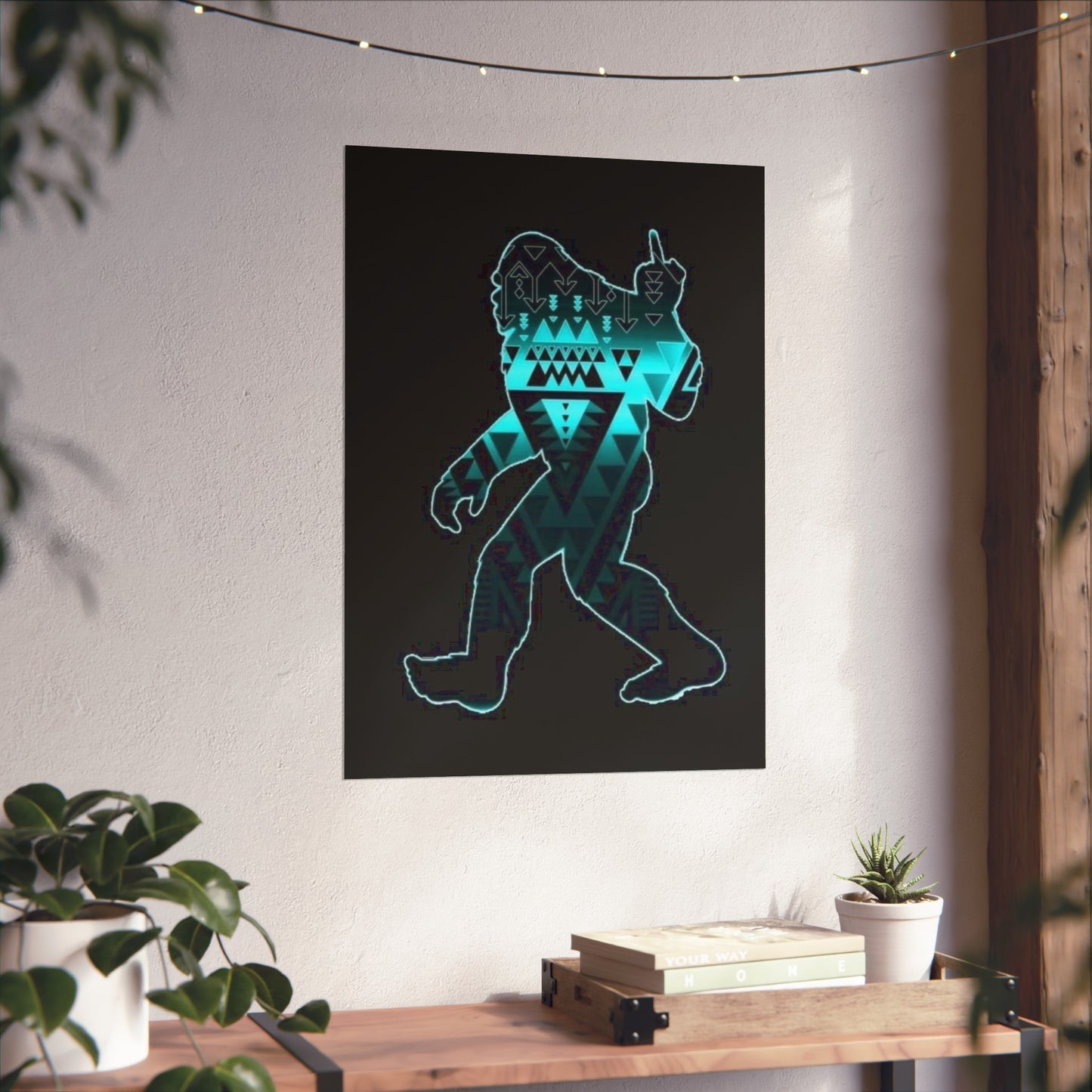 Sasquatch flipping the bird Matte Vertical Posters