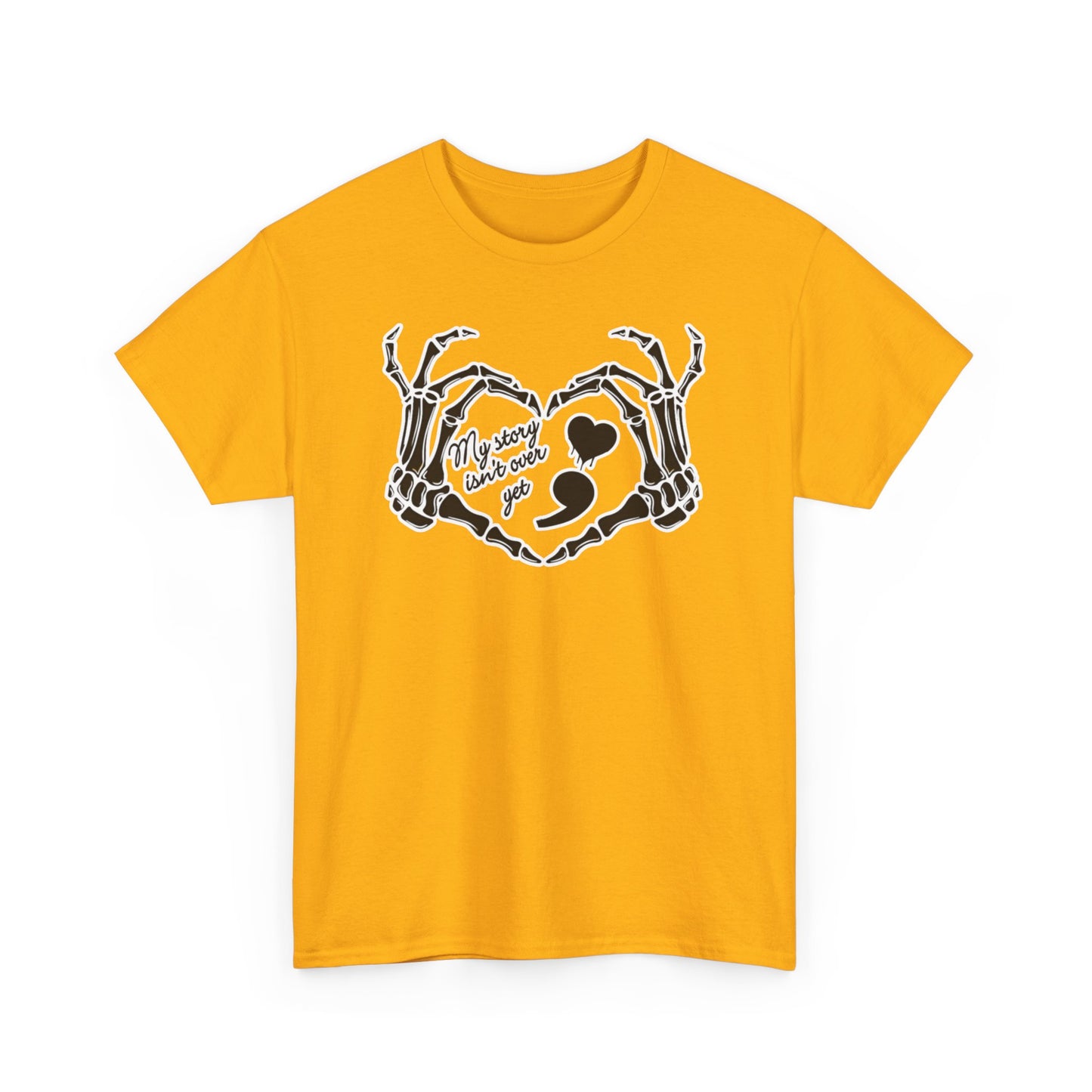 My story isn't over yet Unisex Heavy Cotton Tee | Suicide Awareness, Casual, Streetwear, Emo Fashion, Unique Graphic Tee,