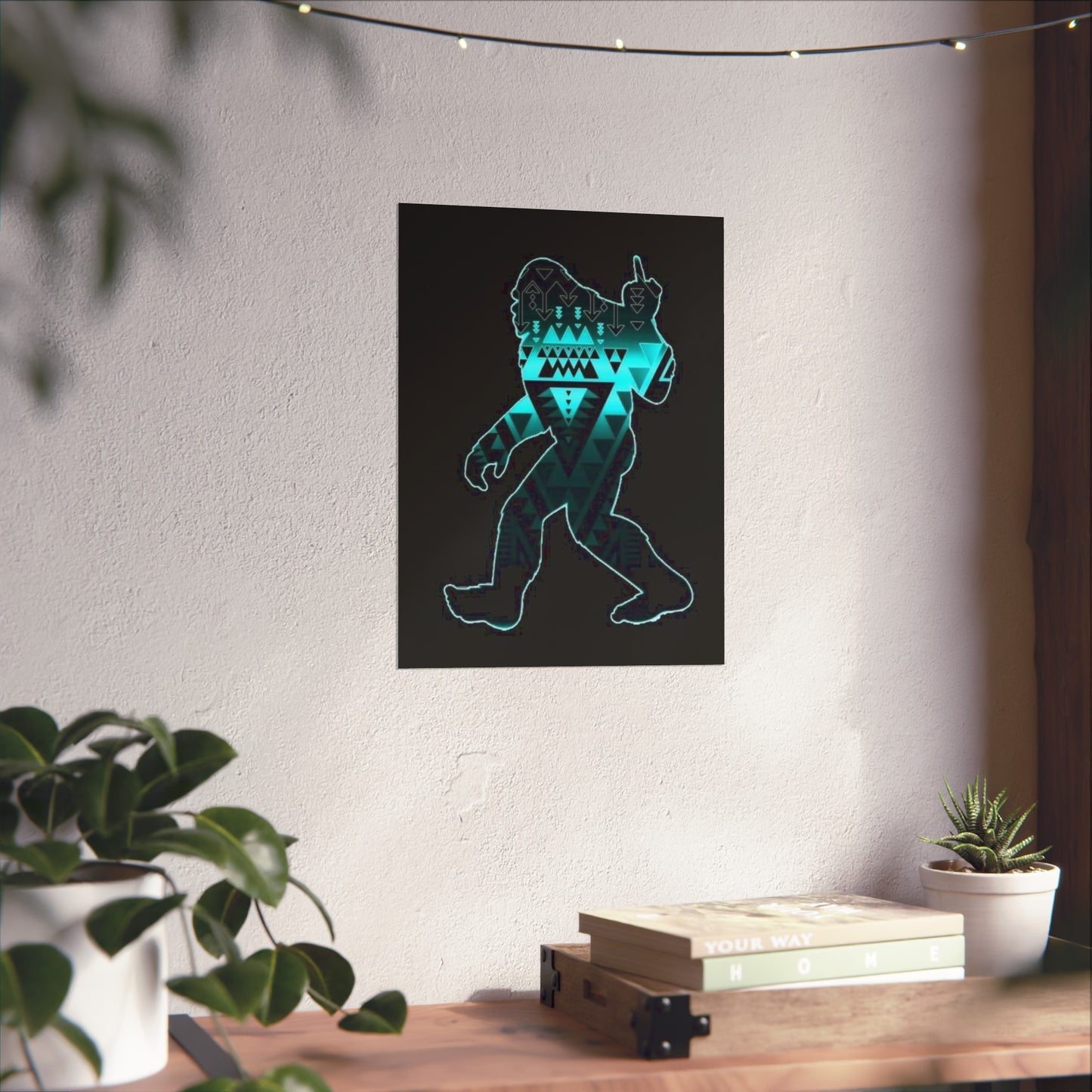 Sasquatch flipping the bird Matte Vertical Posters