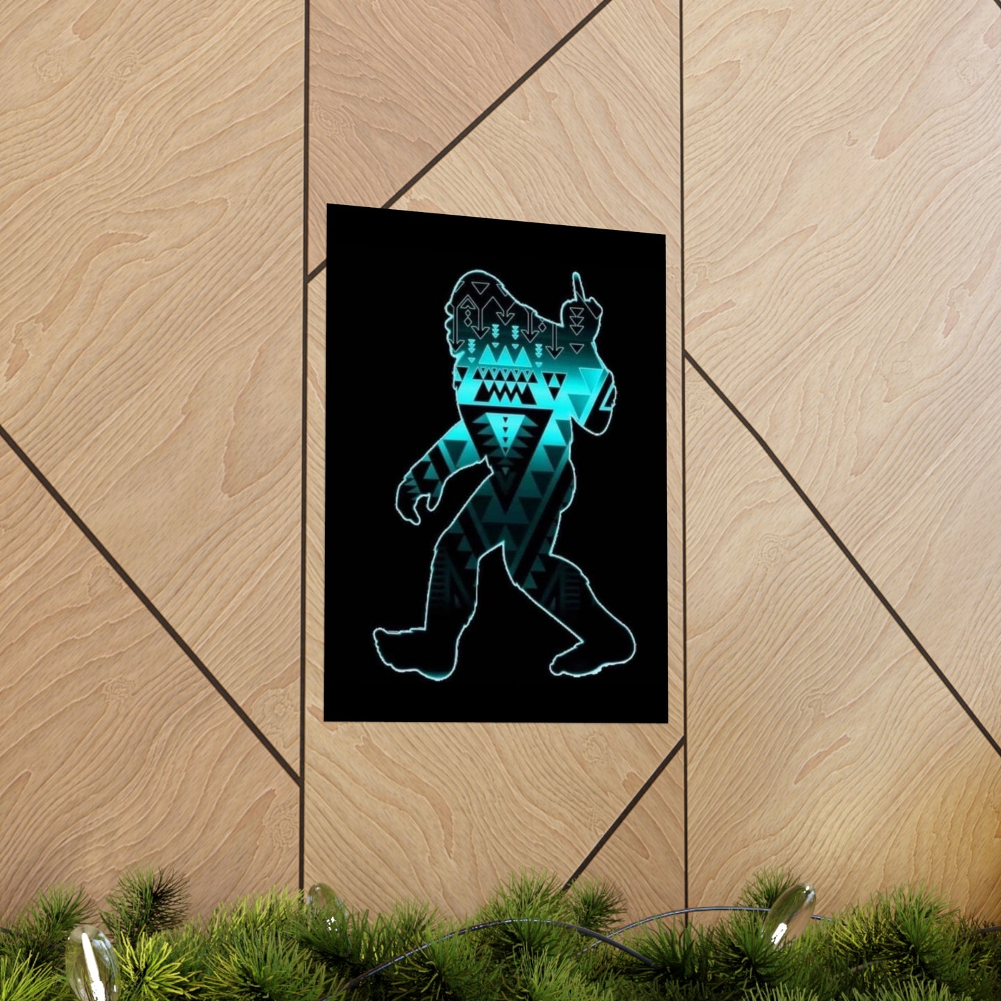 Sasquatch flipping the bird Matte Vertical Posters