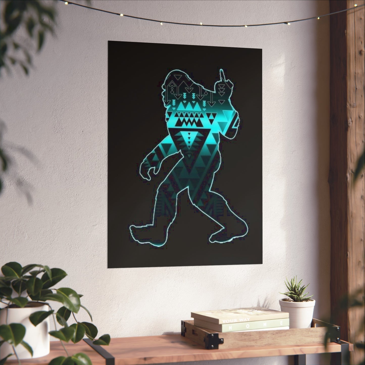 Sasquatch flipping the bird Matte Vertical Posters