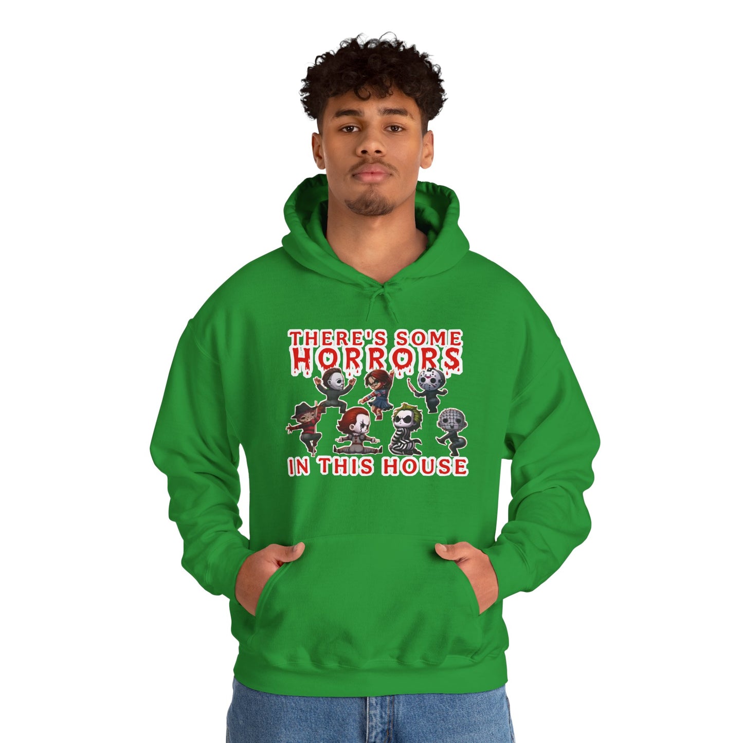 There's some horrors in this house Unisex Hoodie: Perfect for Fans of Spooky Vibes, Halloween, and Cozy Nights, Gifts for Horror Lovers, Fun Apparel