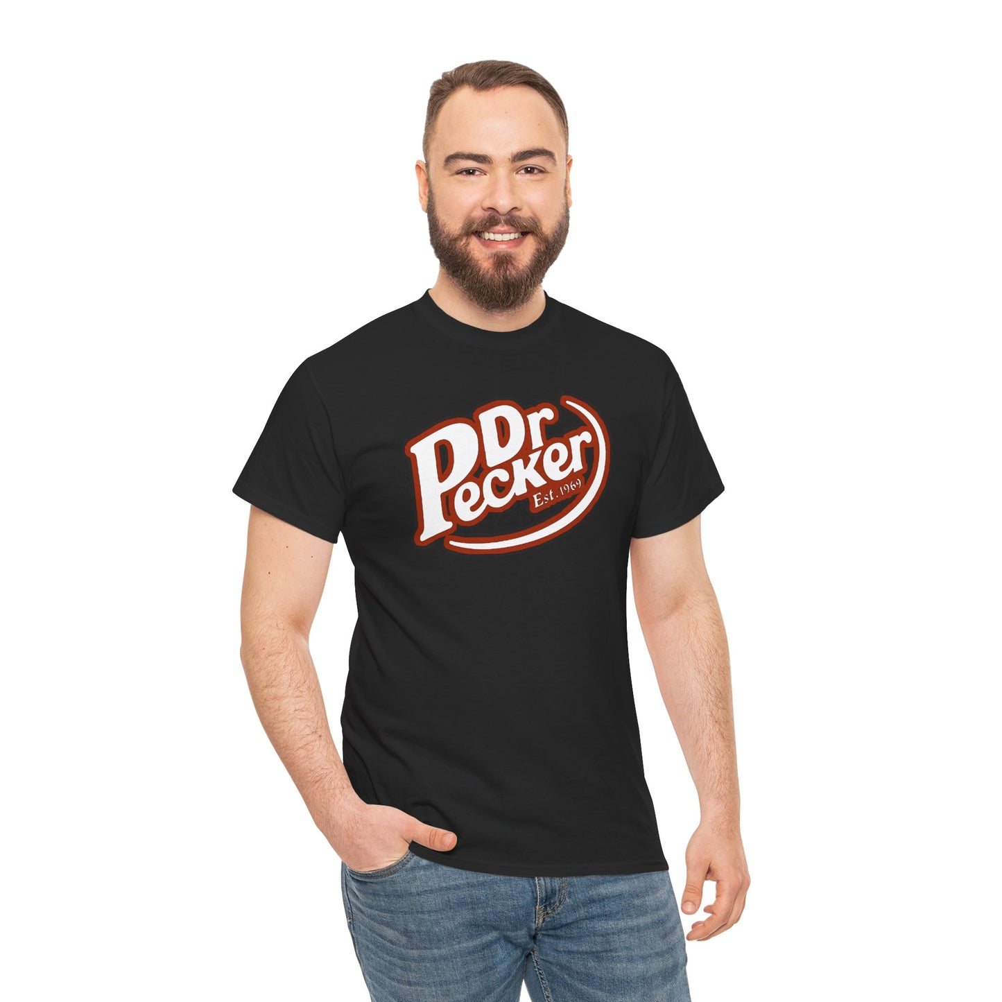 Dr Pecker Vintage Unisex Heavy Cotton Tee, Funny Graphic Tee, Quirky Gift, Casual Wear, Perfect for Parties, Great for Birthdays
