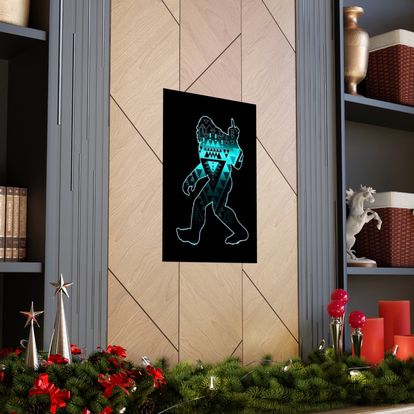 Sasquatch flipping the bird Matte Vertical Posters