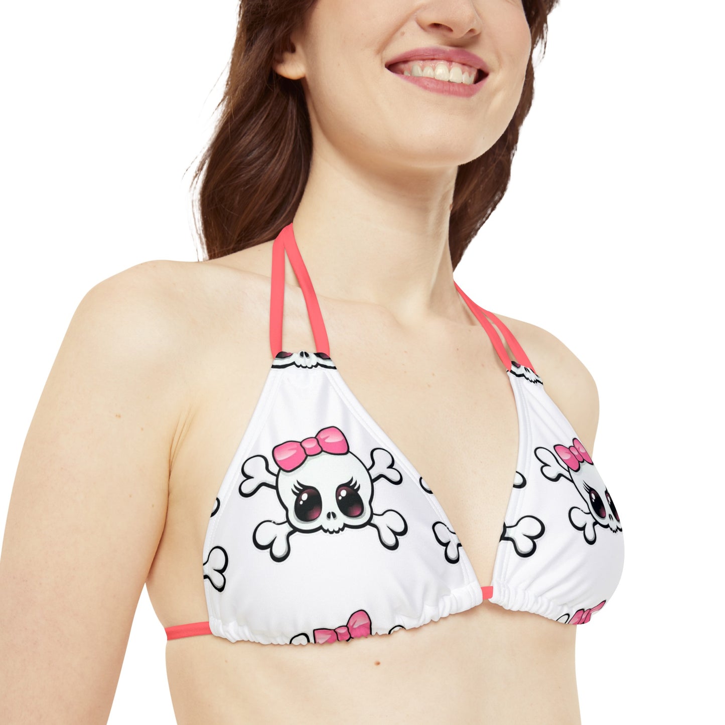 Baby girl skull and crossbones Strappy Bikini Set (AOP)