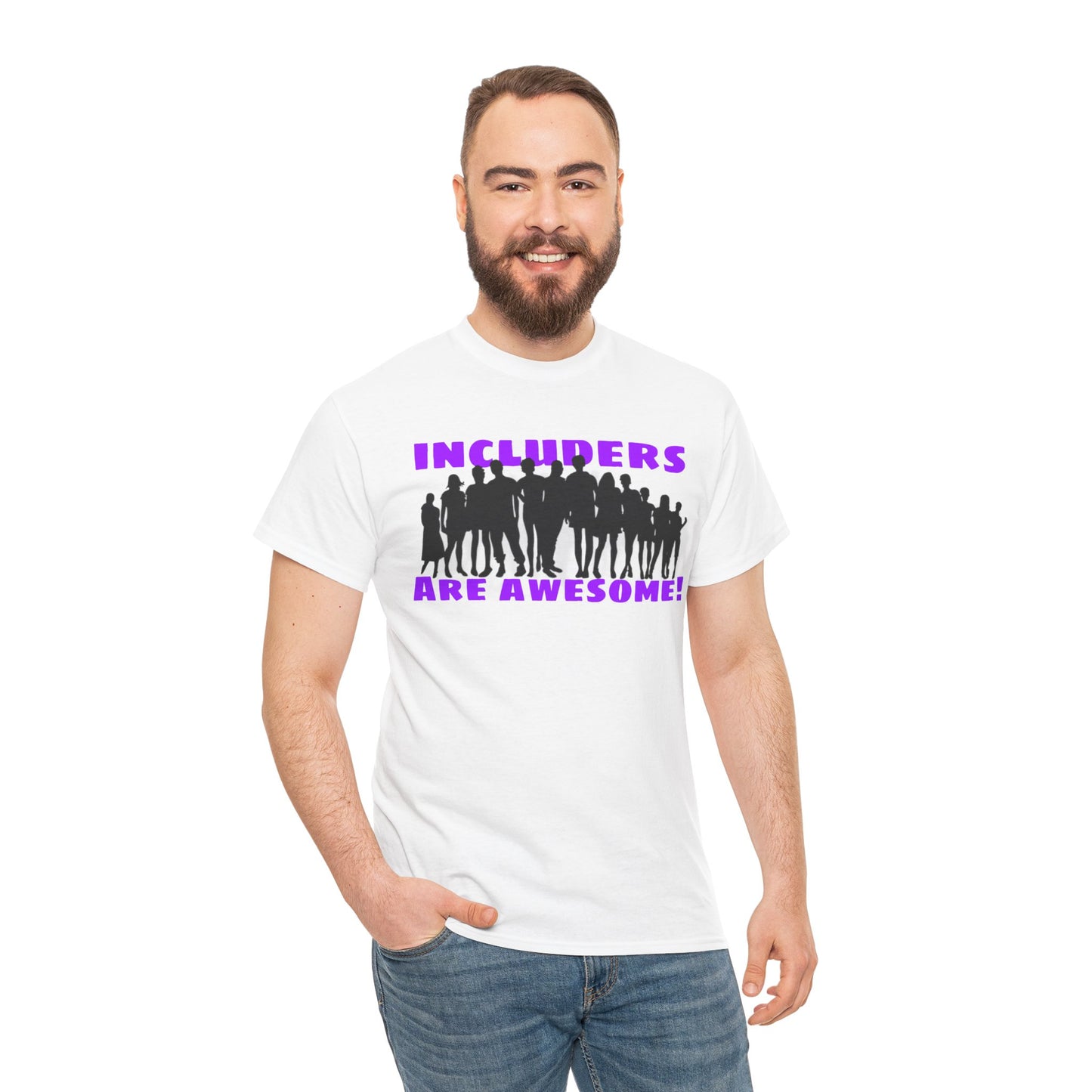 Includers are awesome Unisex Heavy Cotton Tee