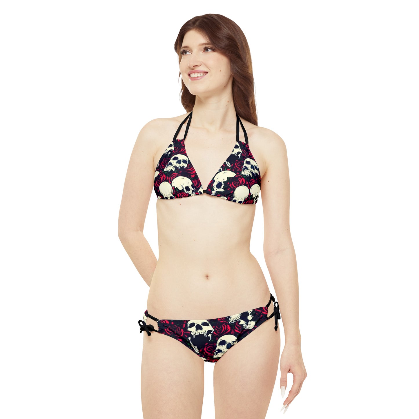 Skulls and roses Strappy Bikini Set (AOP)