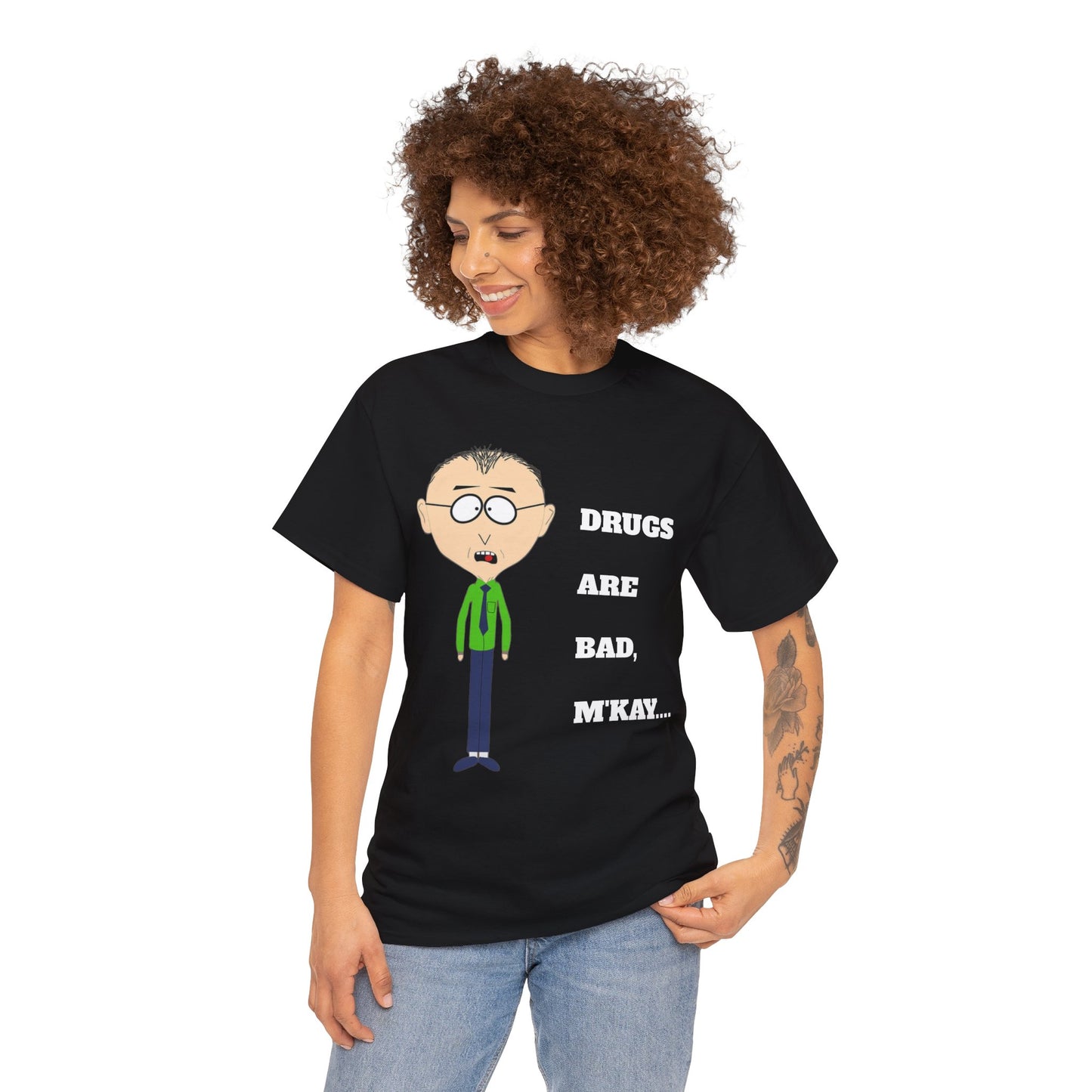 Drugs are bad, m'kay Unisex Heavy Cotton Tee