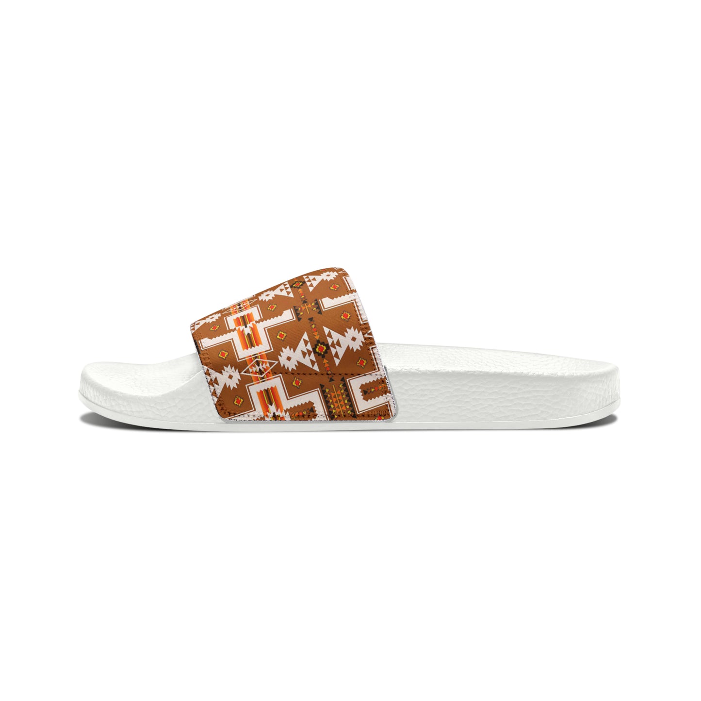 Brown native print Women's PU Slide Sandals