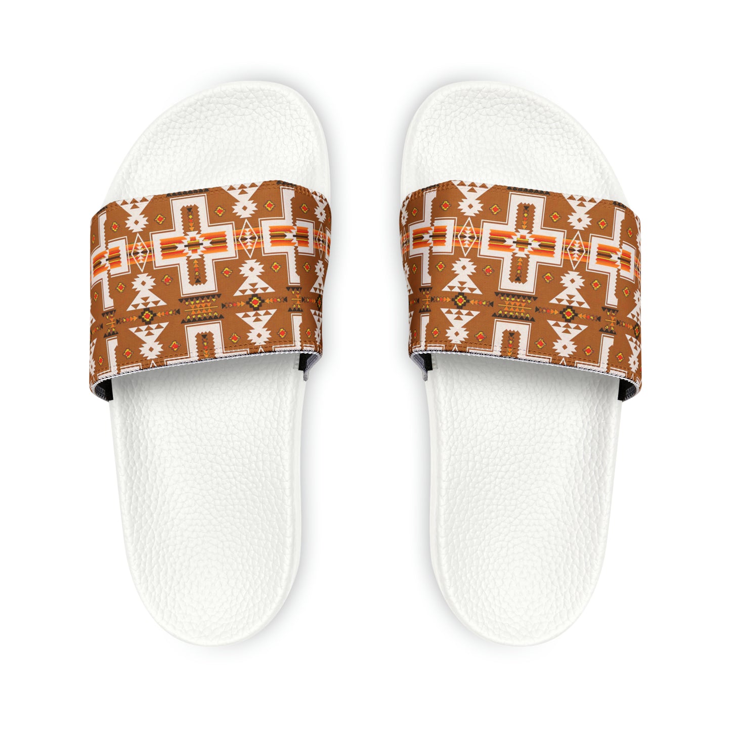 Brown native print Women's PU Slide Sandals