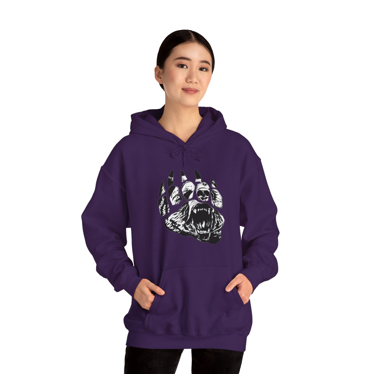 Bear face in bear paw Unisex Heavy Blend™ Hooded Sweatshirt