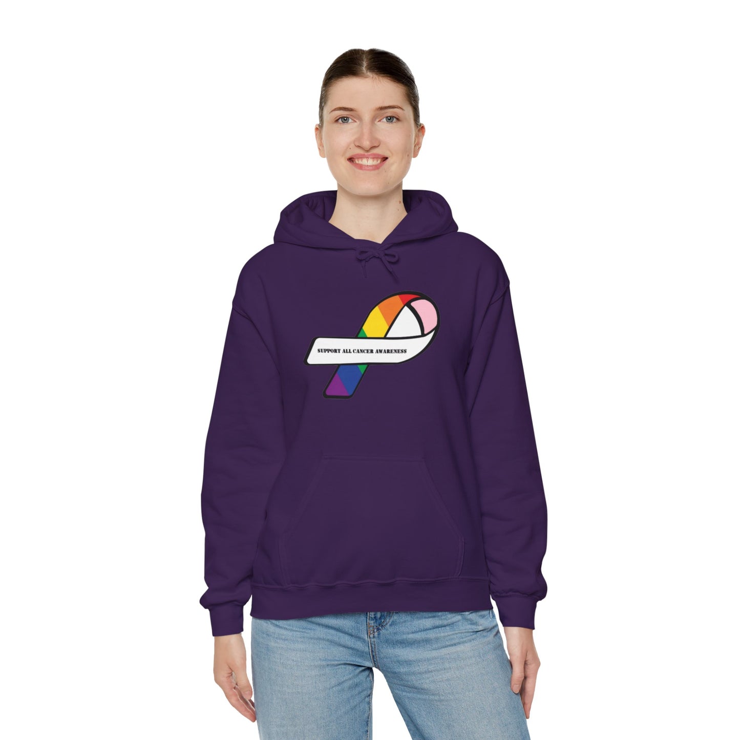 Support all cancer awareness Unisex Heavy Blend™ Hooded Sweatshirt