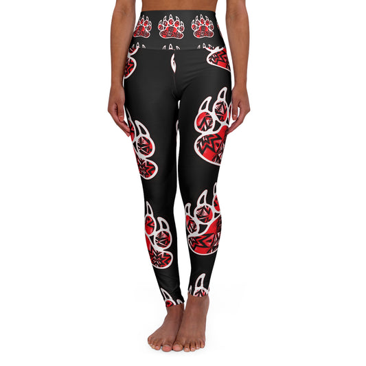 Bear Paw High Waisted Yoga Leggings (AOP)
