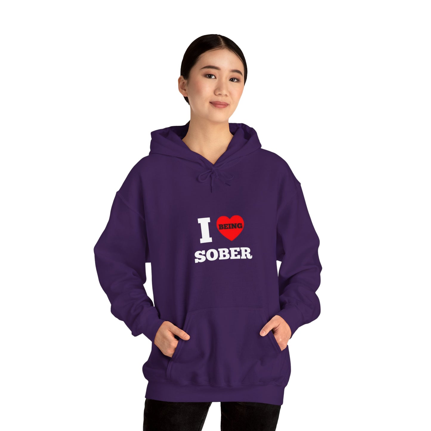 I love being sober Unisex Heavy Blend™ Hooded Sweatshirt