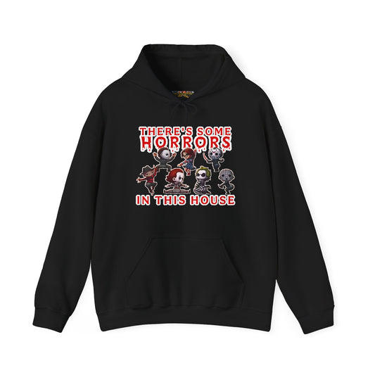 There's some horrors in this house Unisex Hoodie: Perfect for Fans of Spooky Vibes, Halloween, and Cozy Nights, Gifts for Horror Lovers, Fun Apparel