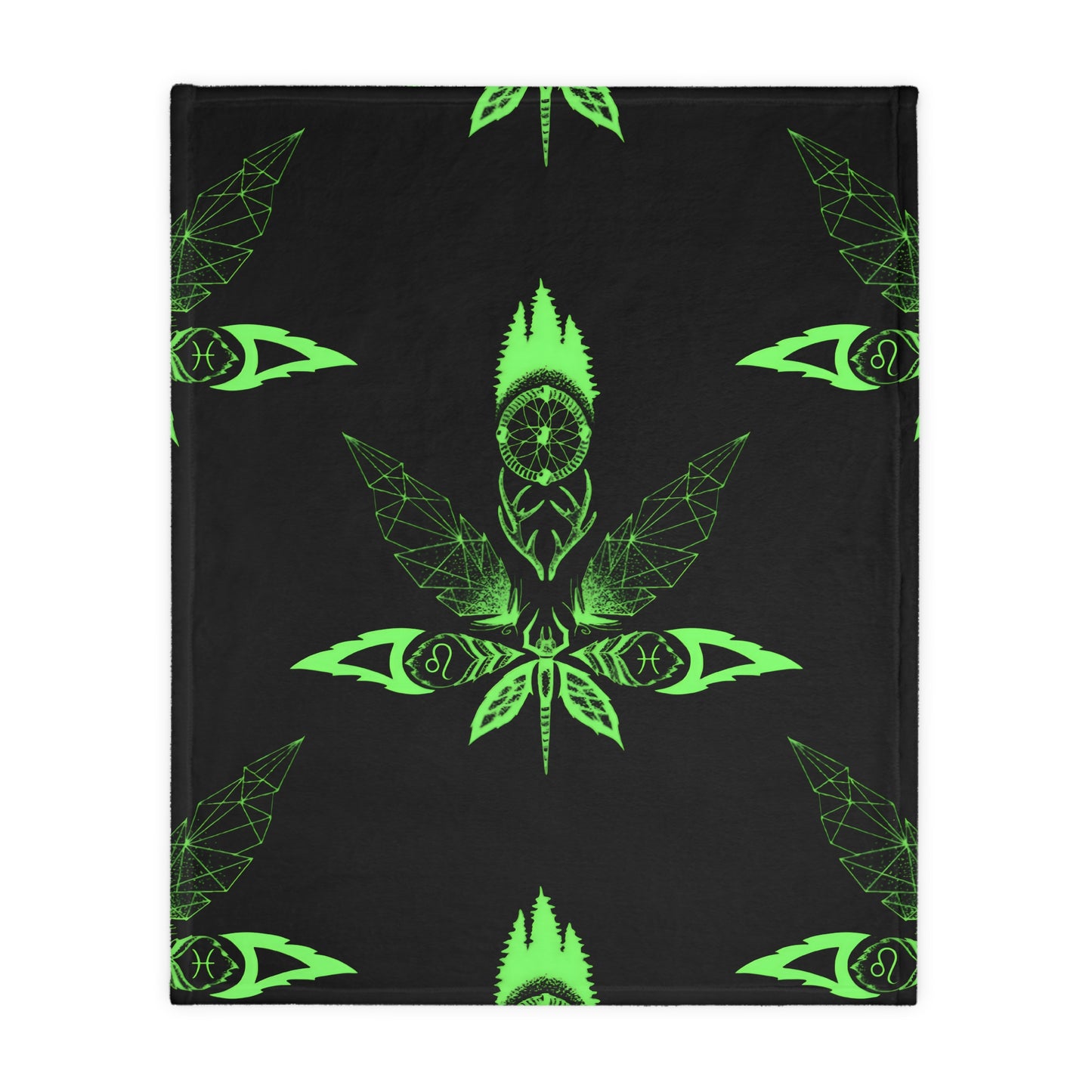 Healing Marijuana Velveteen Microfiber Blanket (Two-sided print)