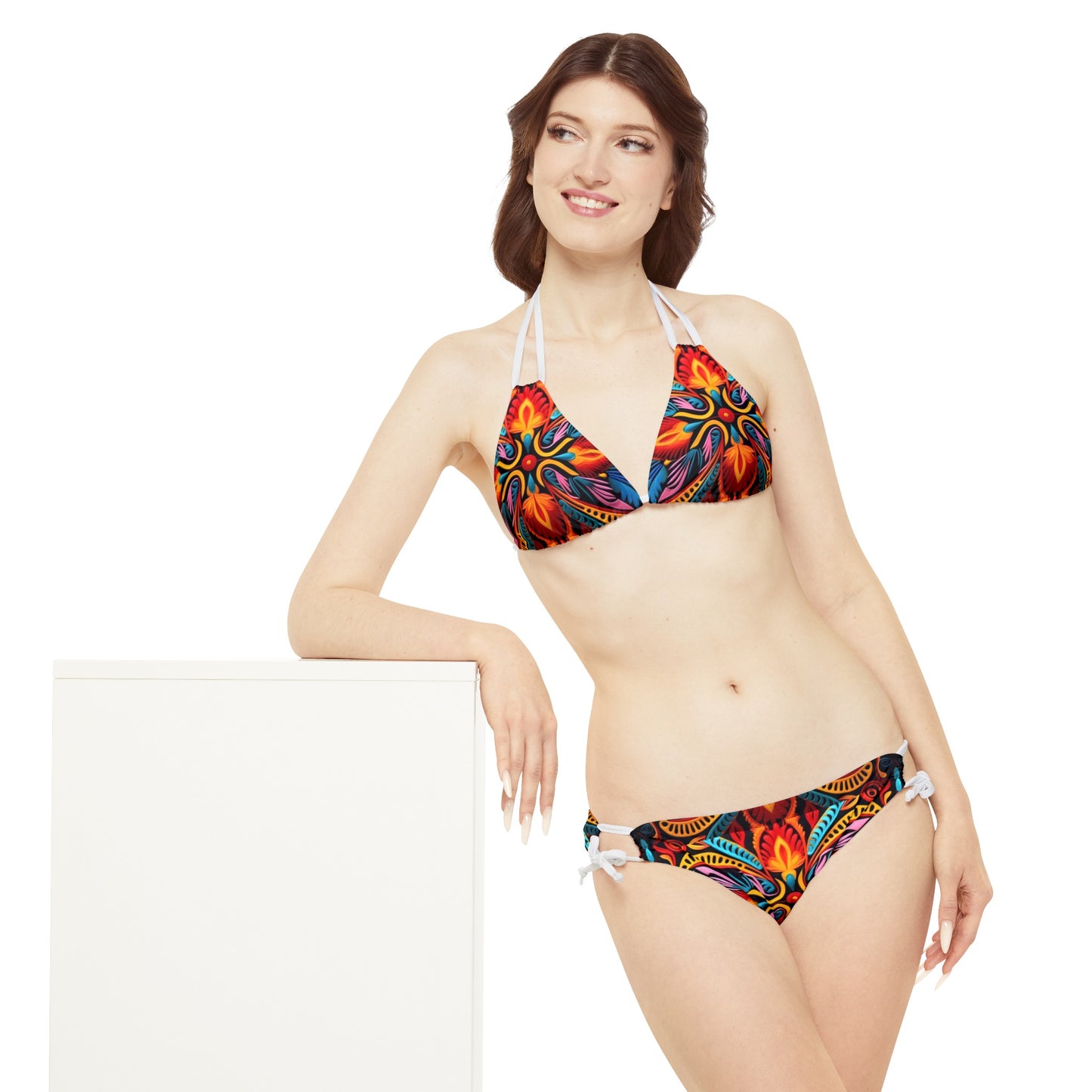 Floral Strappy Bikini Set (AOP)