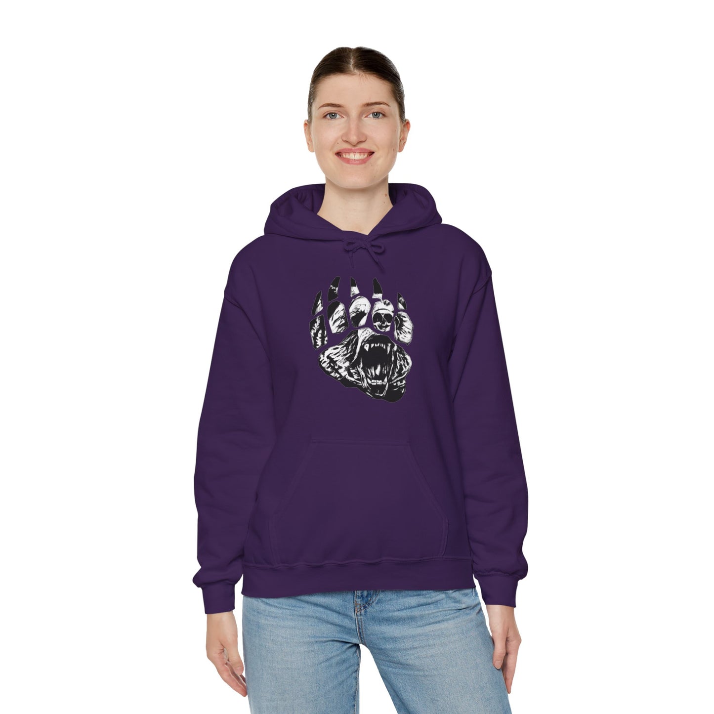 Bear face in bear paw Unisex Heavy Blend™ Hooded Sweatshirt