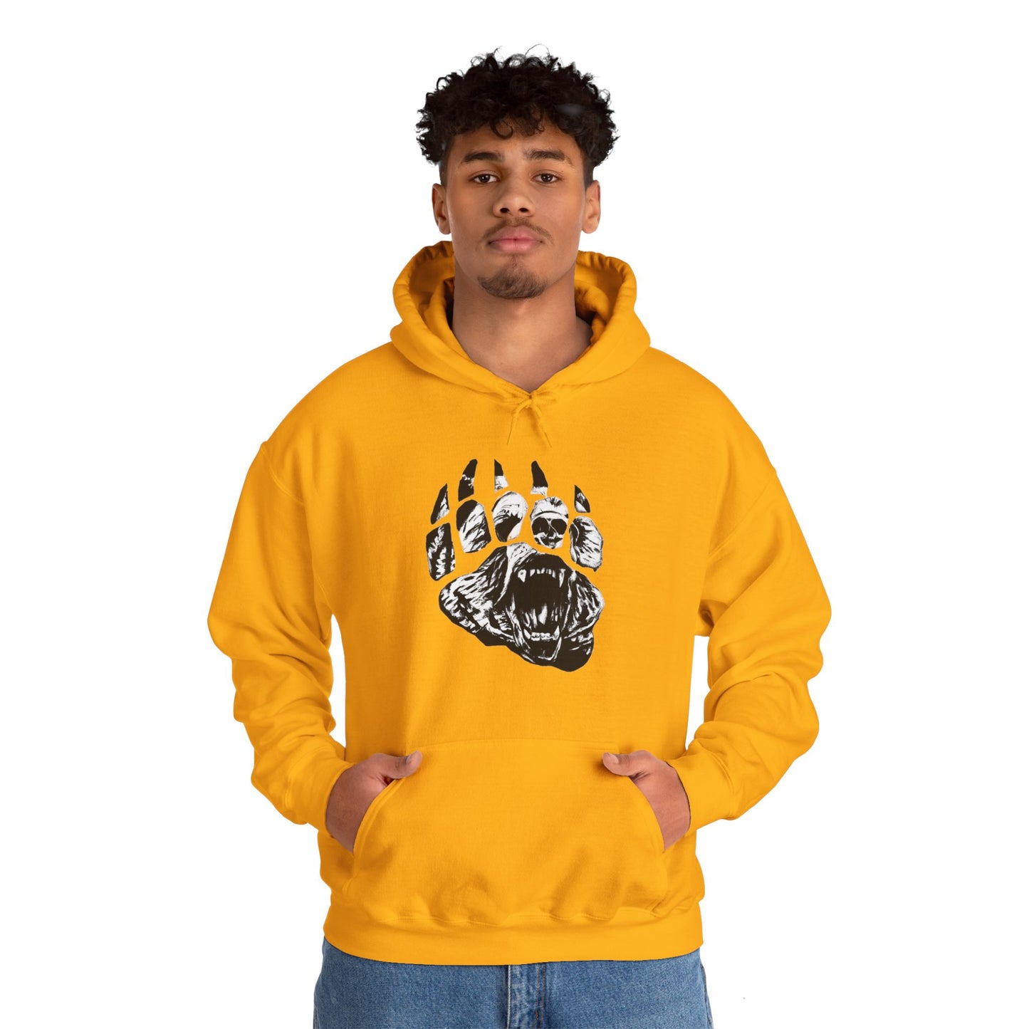 Bear face in bear paw Unisex Heavy Blend™ Hooded Sweatshirt