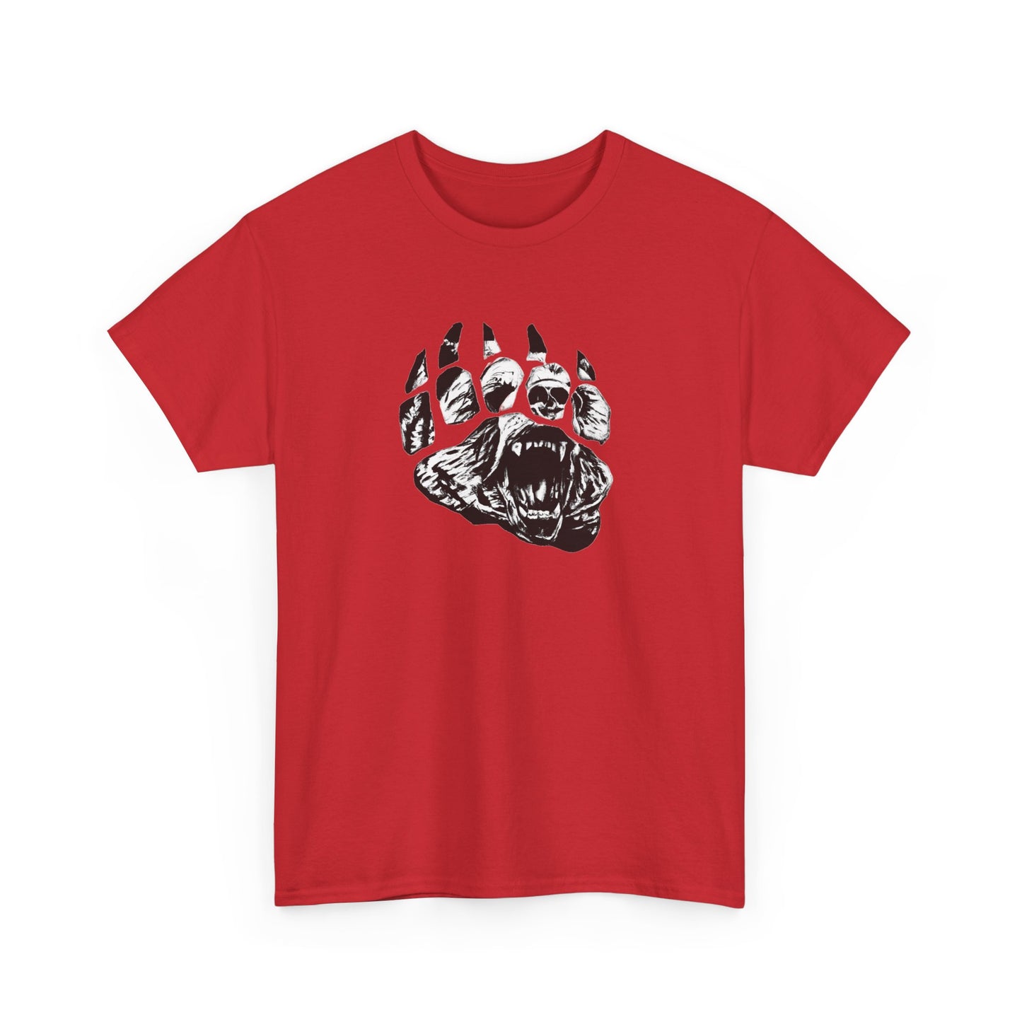 Bear face in bear paw Unisex Heavy Cotton Tee