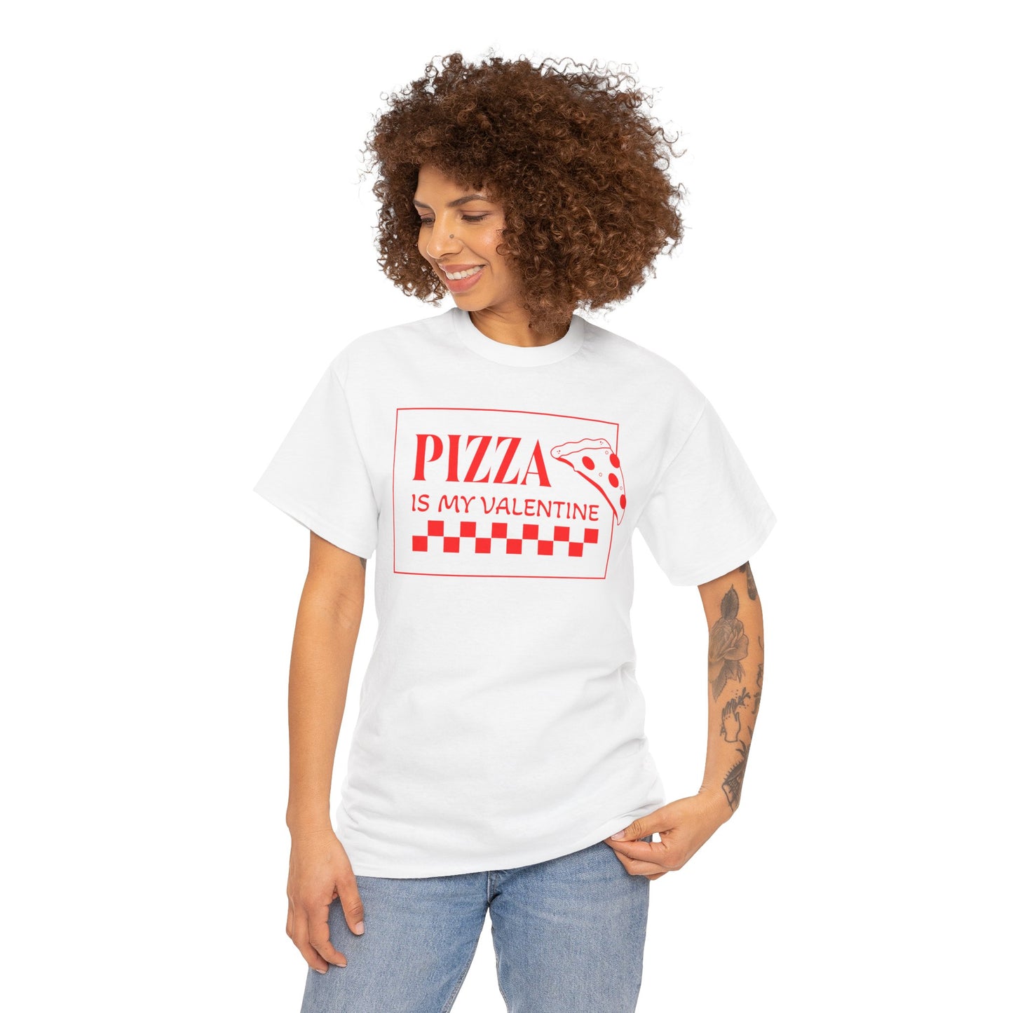 Pizza is my Valentine Unisex Heavy Cotton Tee
