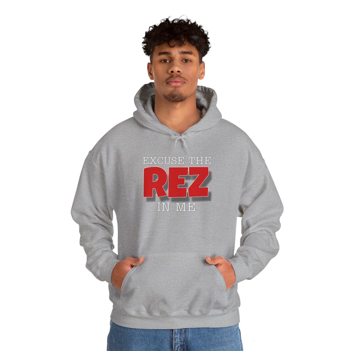 Excuse the rez in me Unisex Heavy Blend™ Hooded Sweatshirt