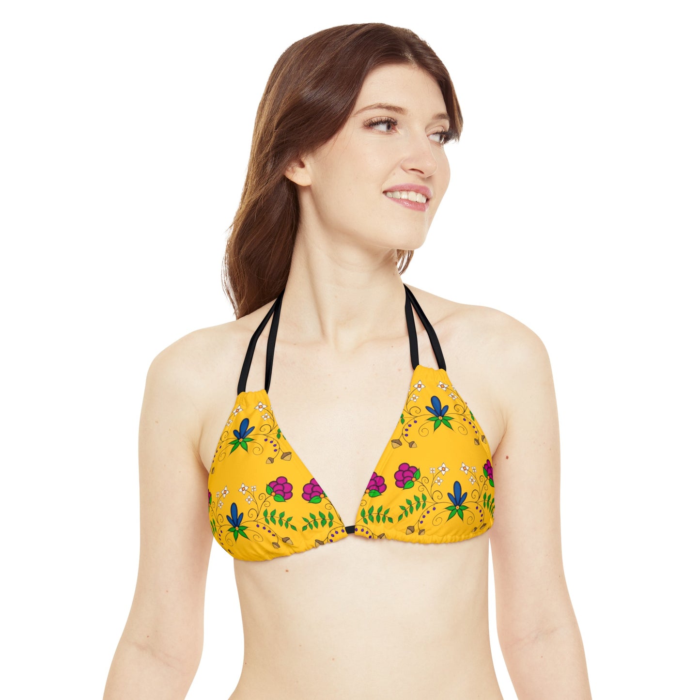 Indigenous Floral Strappy Bikini Set (AOP)