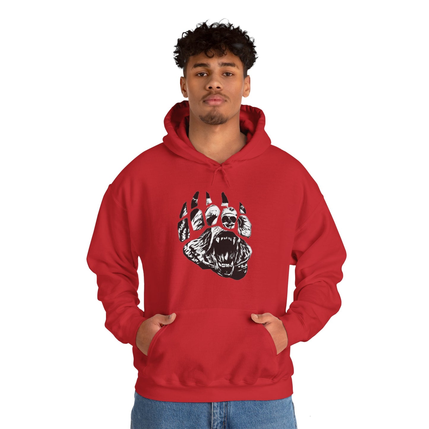 Bear face in bear paw Unisex Heavy Blend™ Hooded Sweatshirt