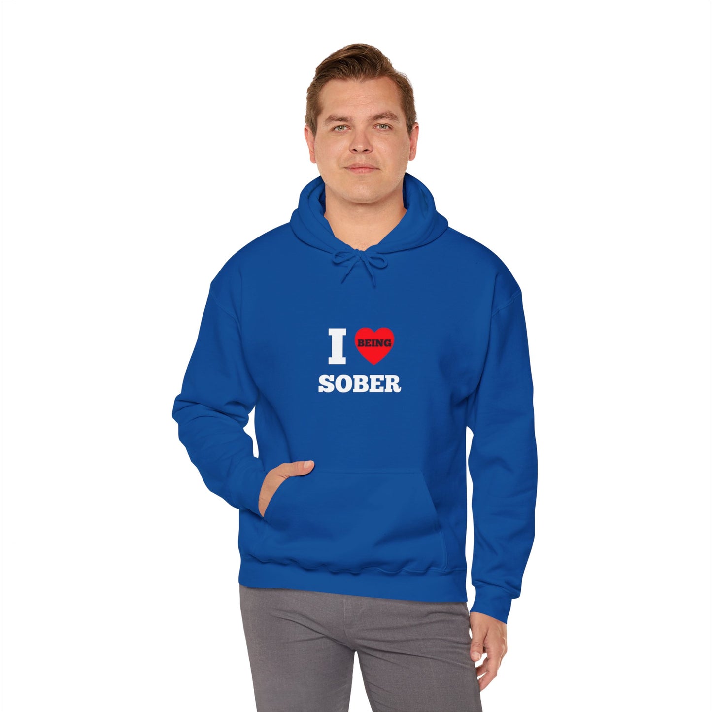 I love being sober Unisex Heavy Blend™ Hooded Sweatshirt