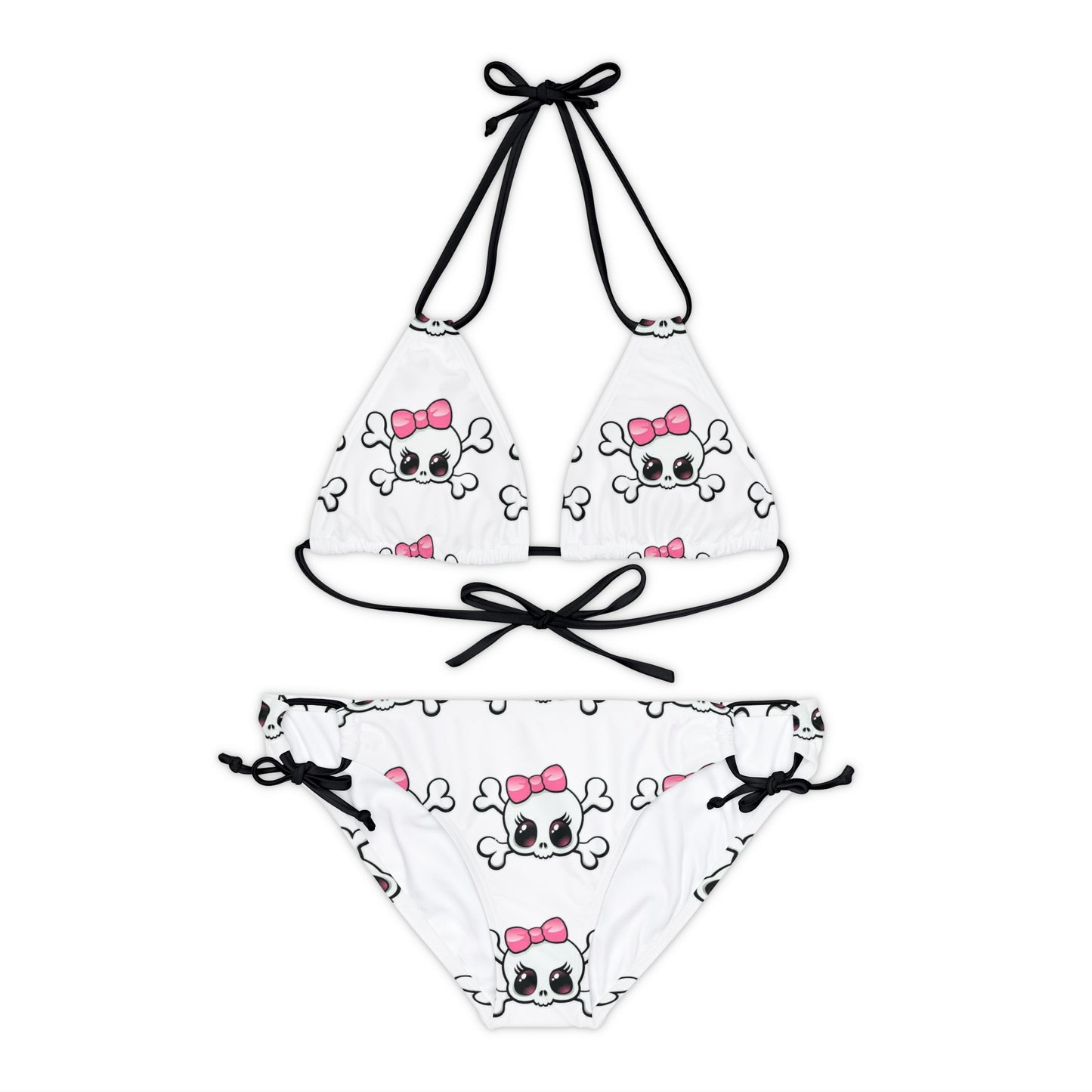 Baby girl skull and crossbones Strappy Bikini Set (AOP)