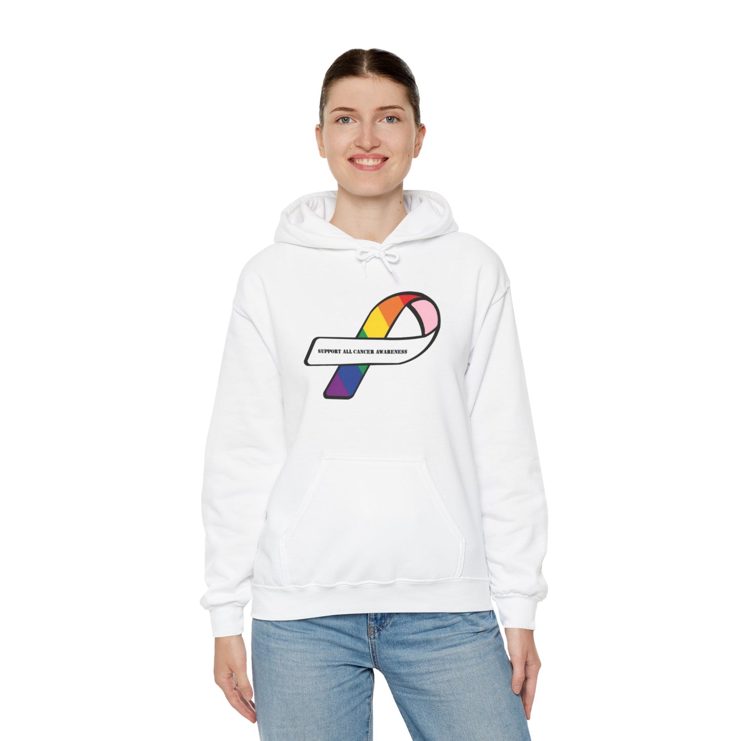 Support all cancer awareness Unisex Heavy Blend™ Hooded Sweatshirt