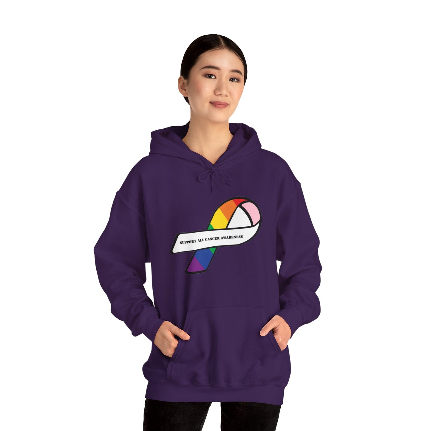 Support all cancer awareness Unisex Heavy Blend™ Hooded Sweatshirt