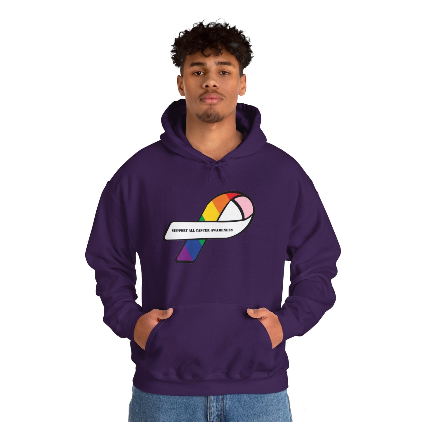 Support all cancer awareness Unisex Heavy Blend™ Hooded Sweatshirt