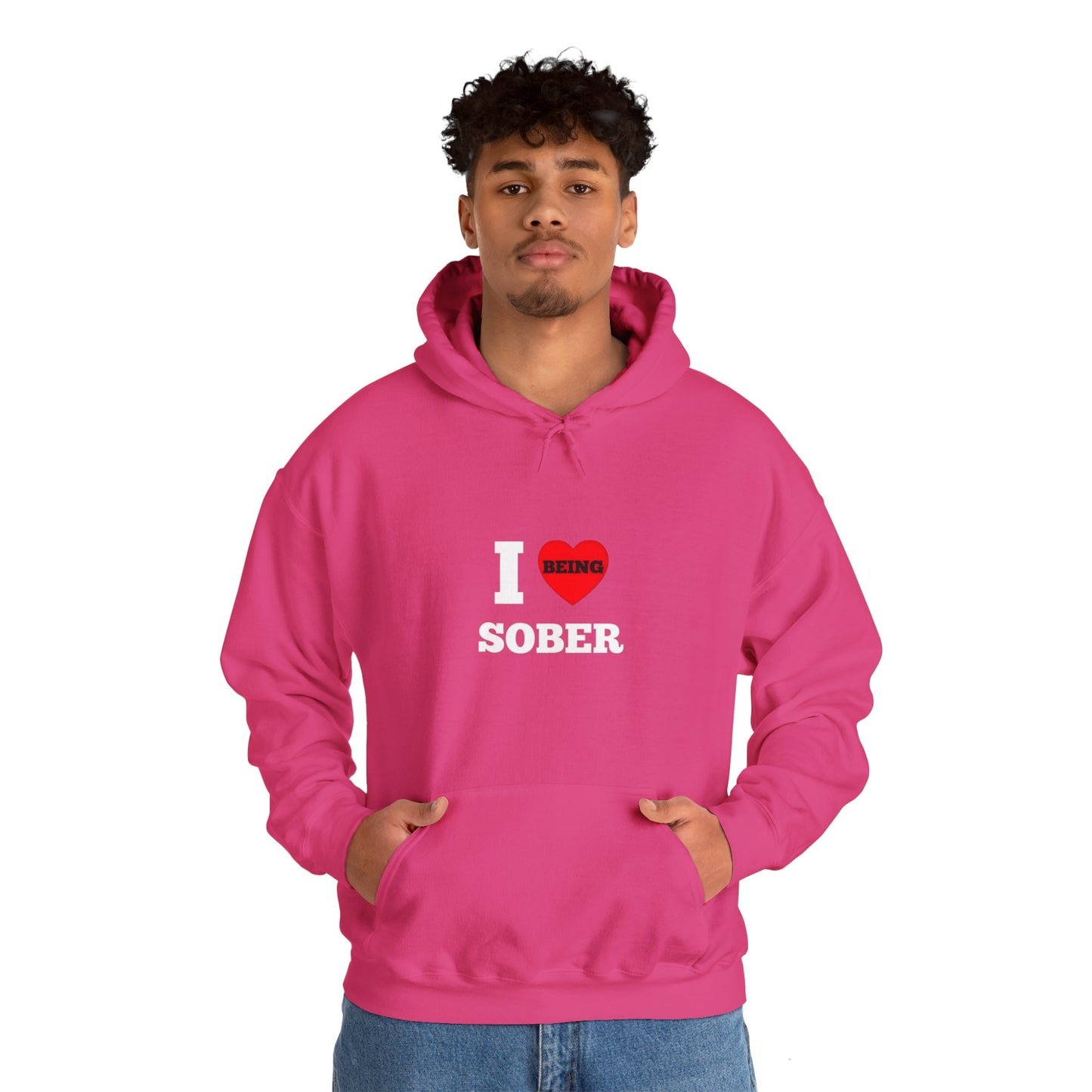 I love being sober Unisex Heavy Blend™ Hooded Sweatshirt