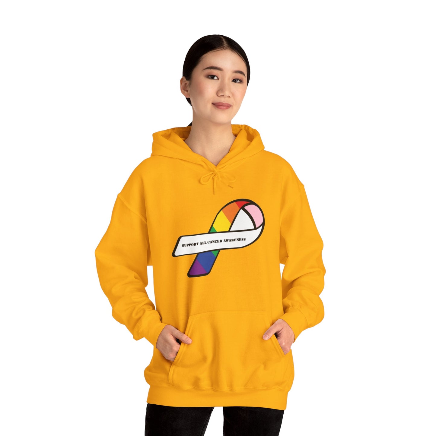 Support all cancer awareness Unisex Heavy Blend™ Hooded Sweatshirt