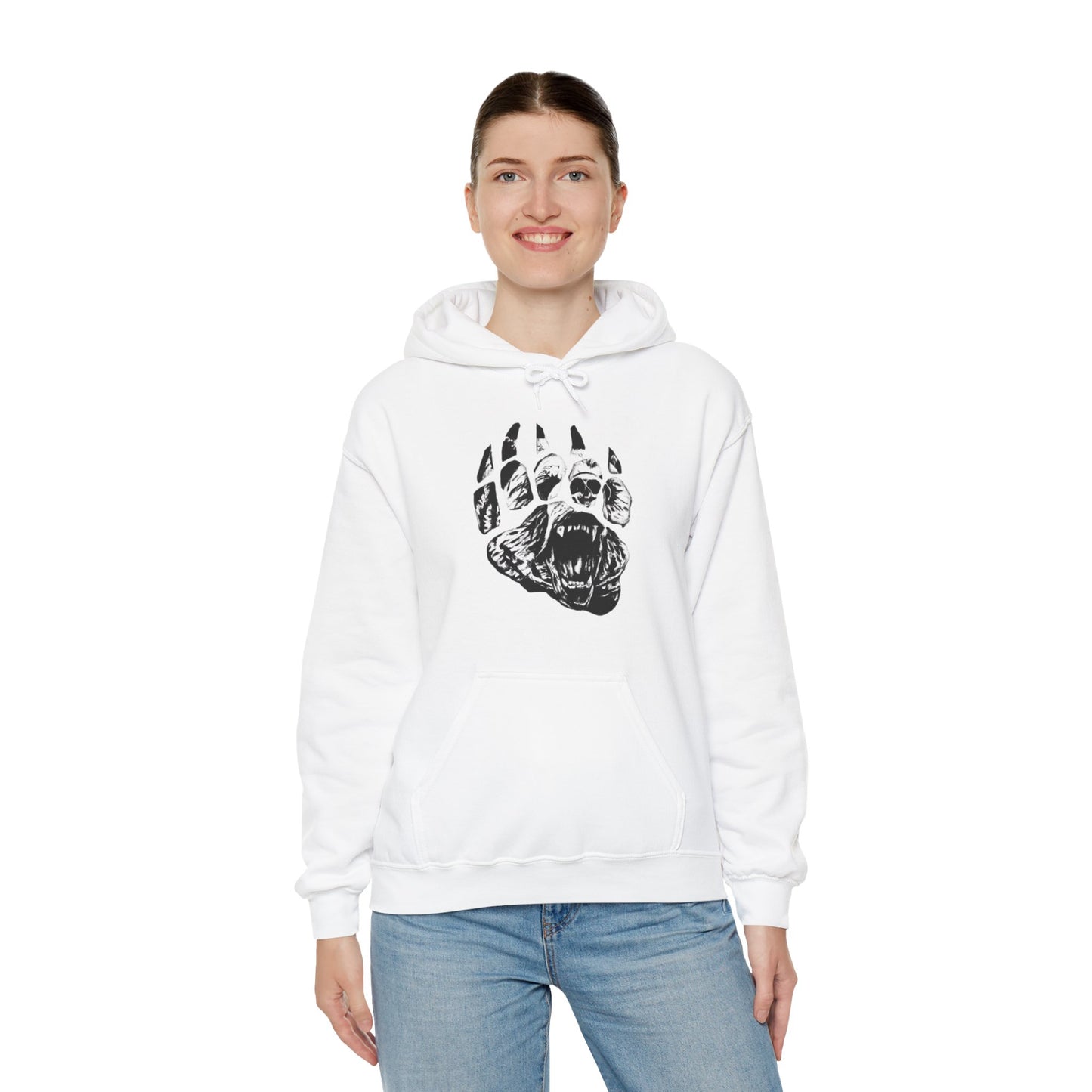 Bear face in bear paw Unisex Heavy Blend™ Hooded Sweatshirt