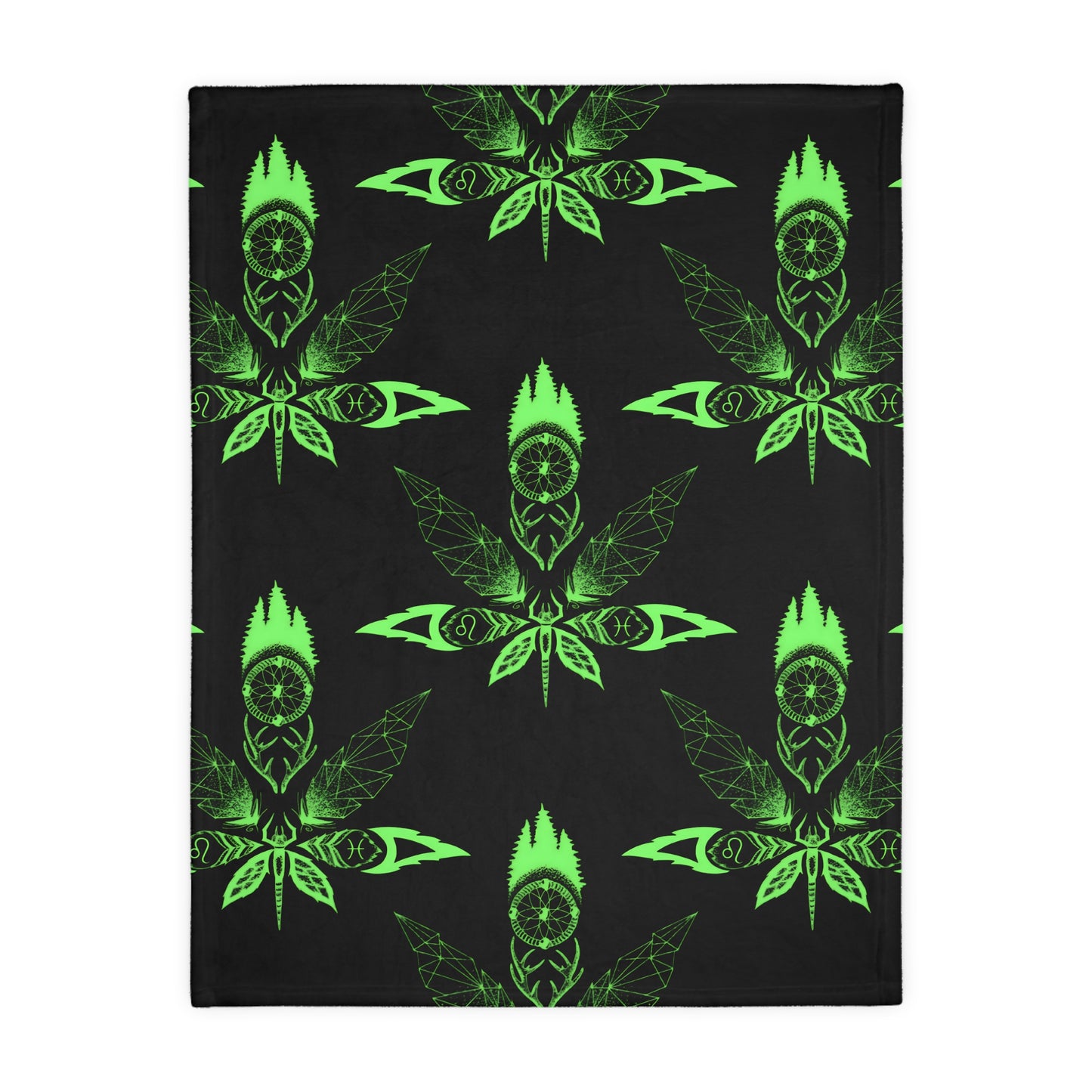 Healing Marijuana Velveteen Microfiber Blanket (Two-sided print)