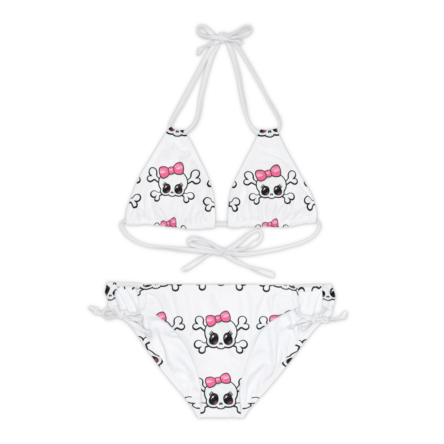 Baby girl skull and crossbones Strappy Bikini Set (AOP)