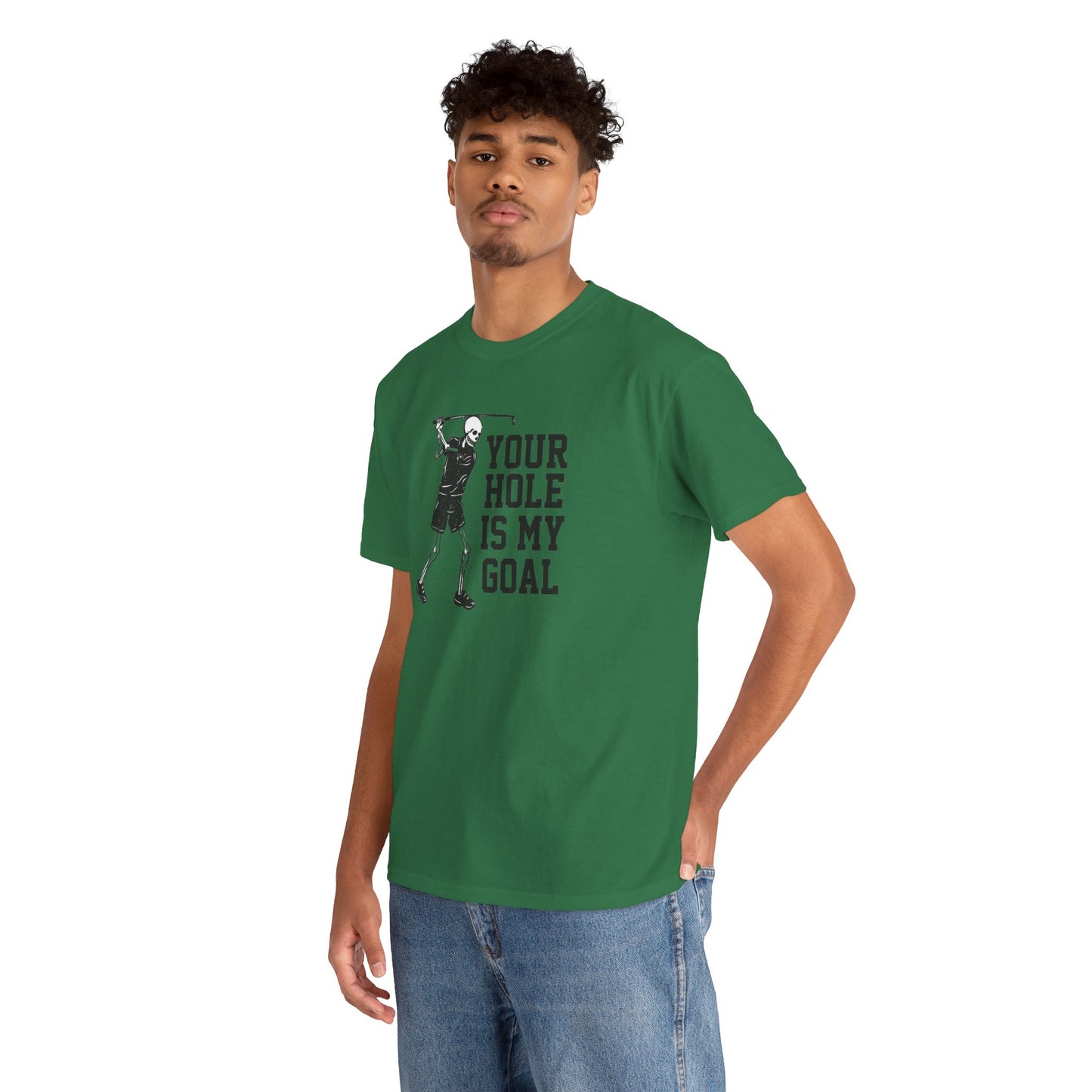 Your hole is my goal (golf) Unisex Heavy Cotton Tee