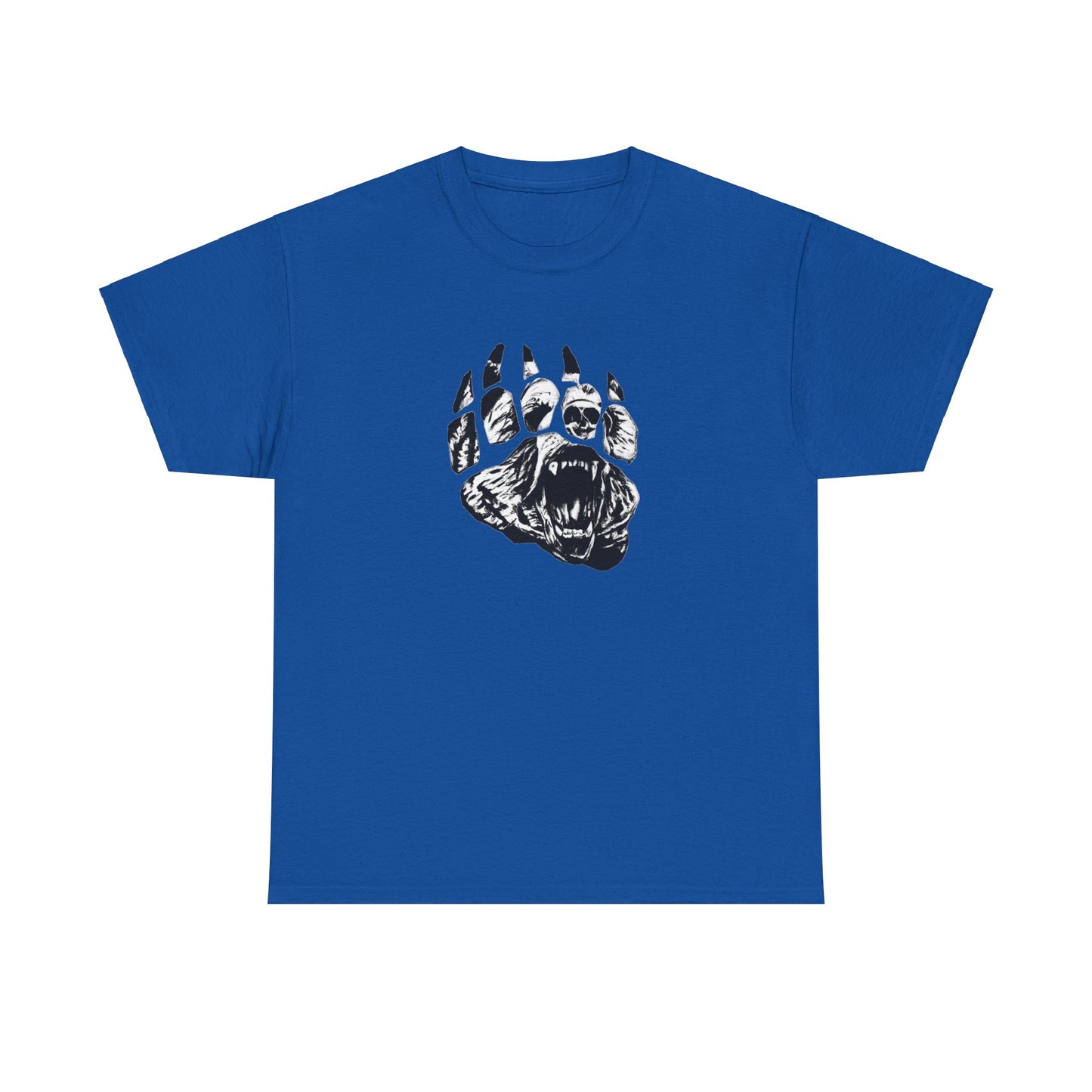 Bear face in bear paw Unisex Heavy Cotton Tee