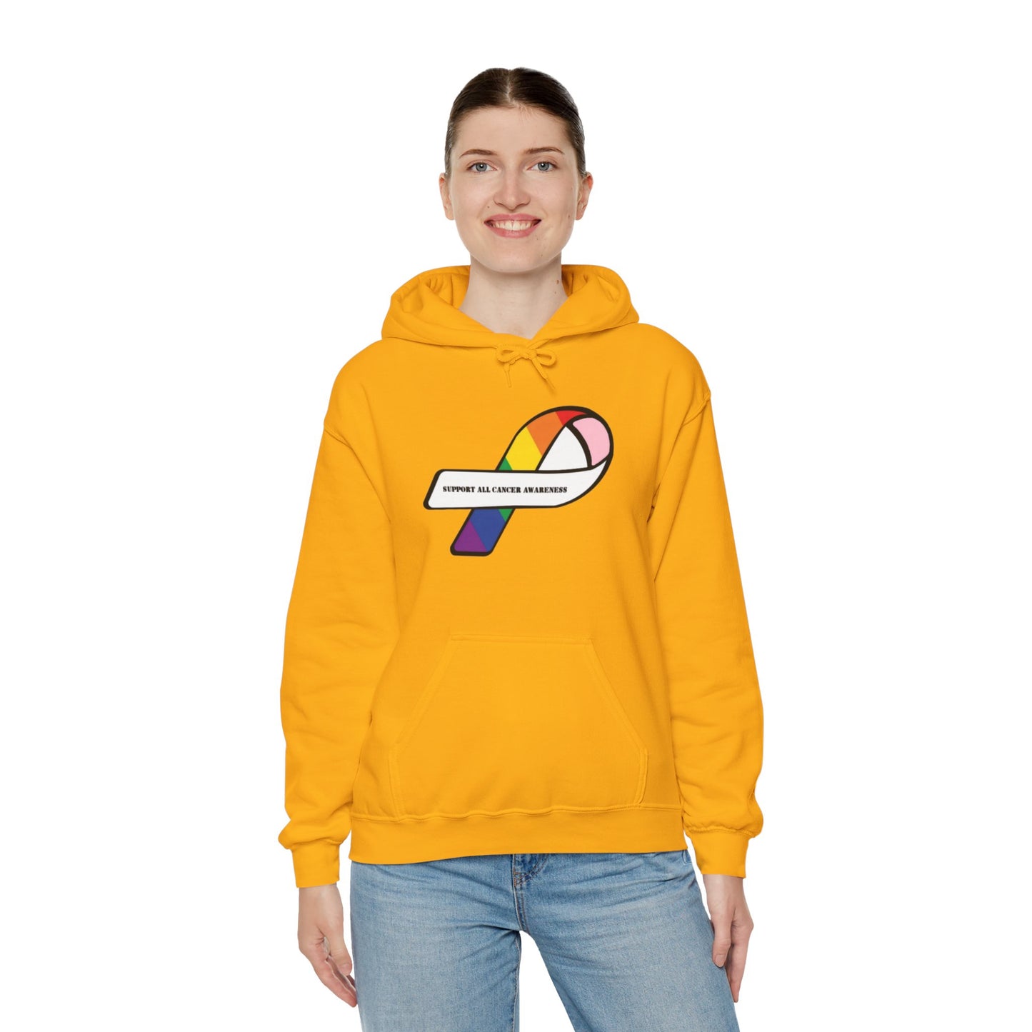 Support all cancer awareness Unisex Heavy Blend™ Hooded Sweatshirt