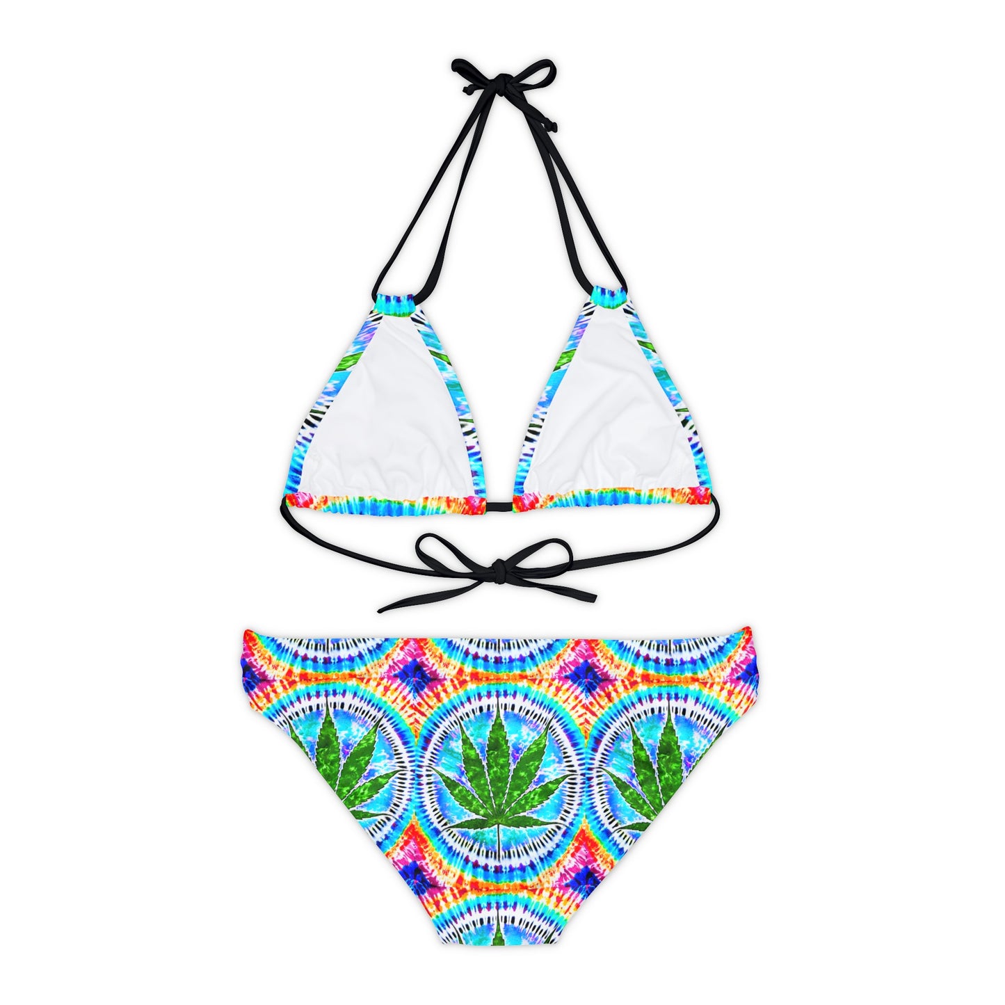 Tie dye THC Strappy Bikini Set (AOP)