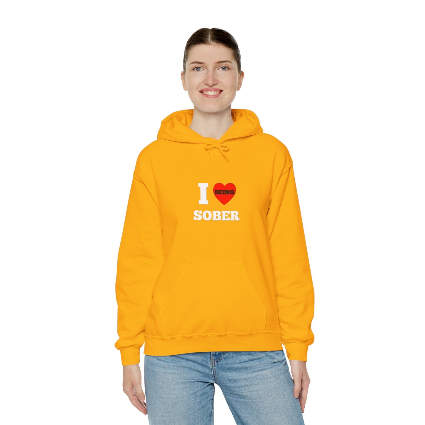 I love being sober Unisex Heavy Blend™ Hooded Sweatshirt