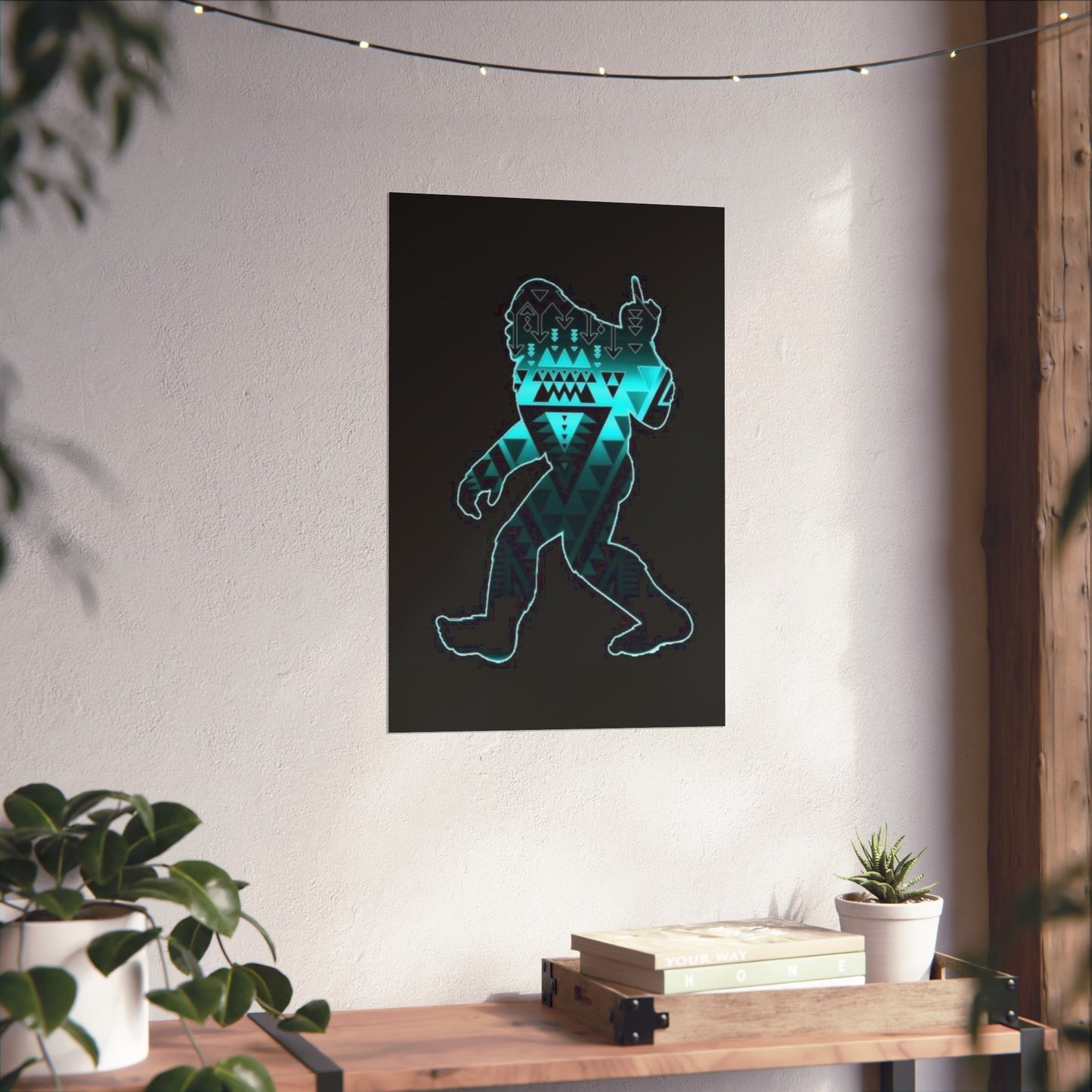 Sasquatch flipping the bird Matte Vertical Posters