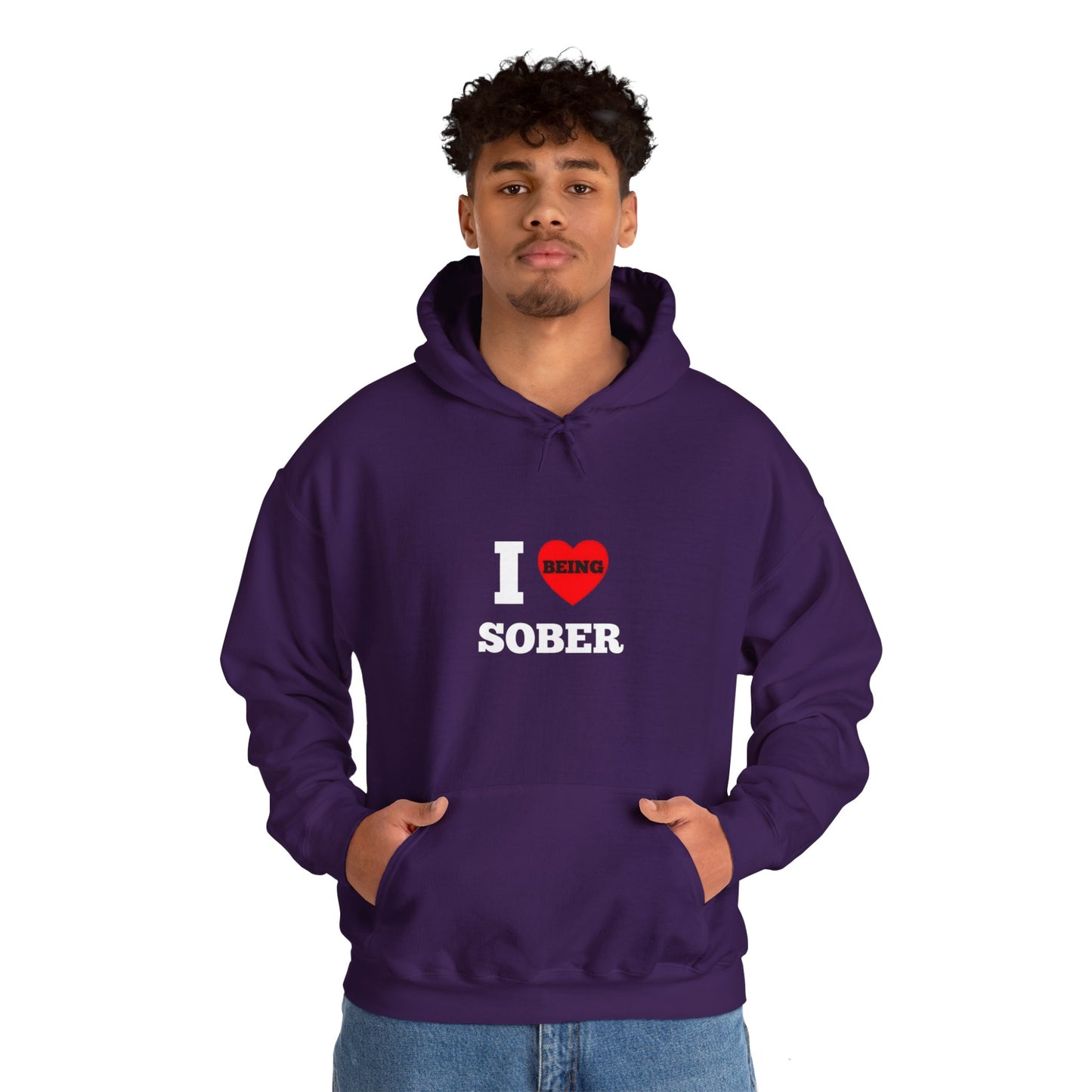 I love being sober Unisex Heavy Blend™ Hooded Sweatshirt