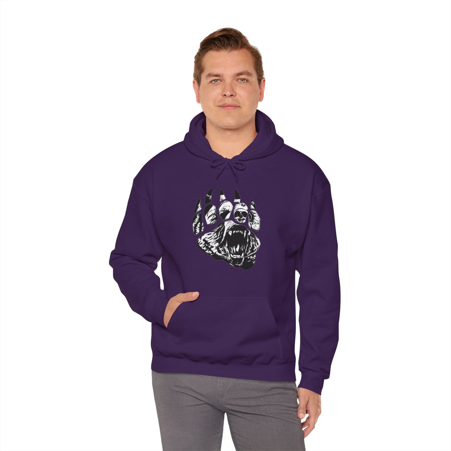 Bear face in bear paw Unisex Heavy Blend™ Hooded Sweatshirt