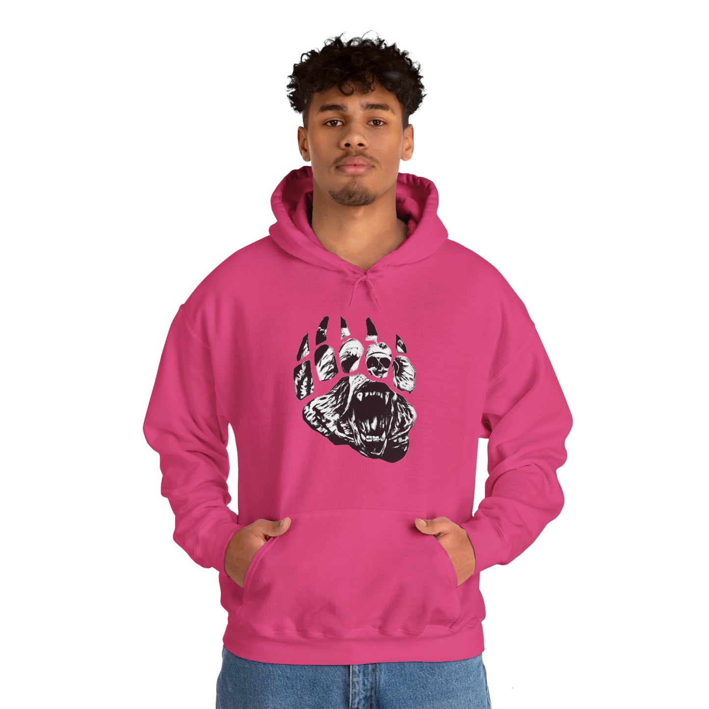 Bear face in bear paw Unisex Heavy Blend™ Hooded Sweatshirt