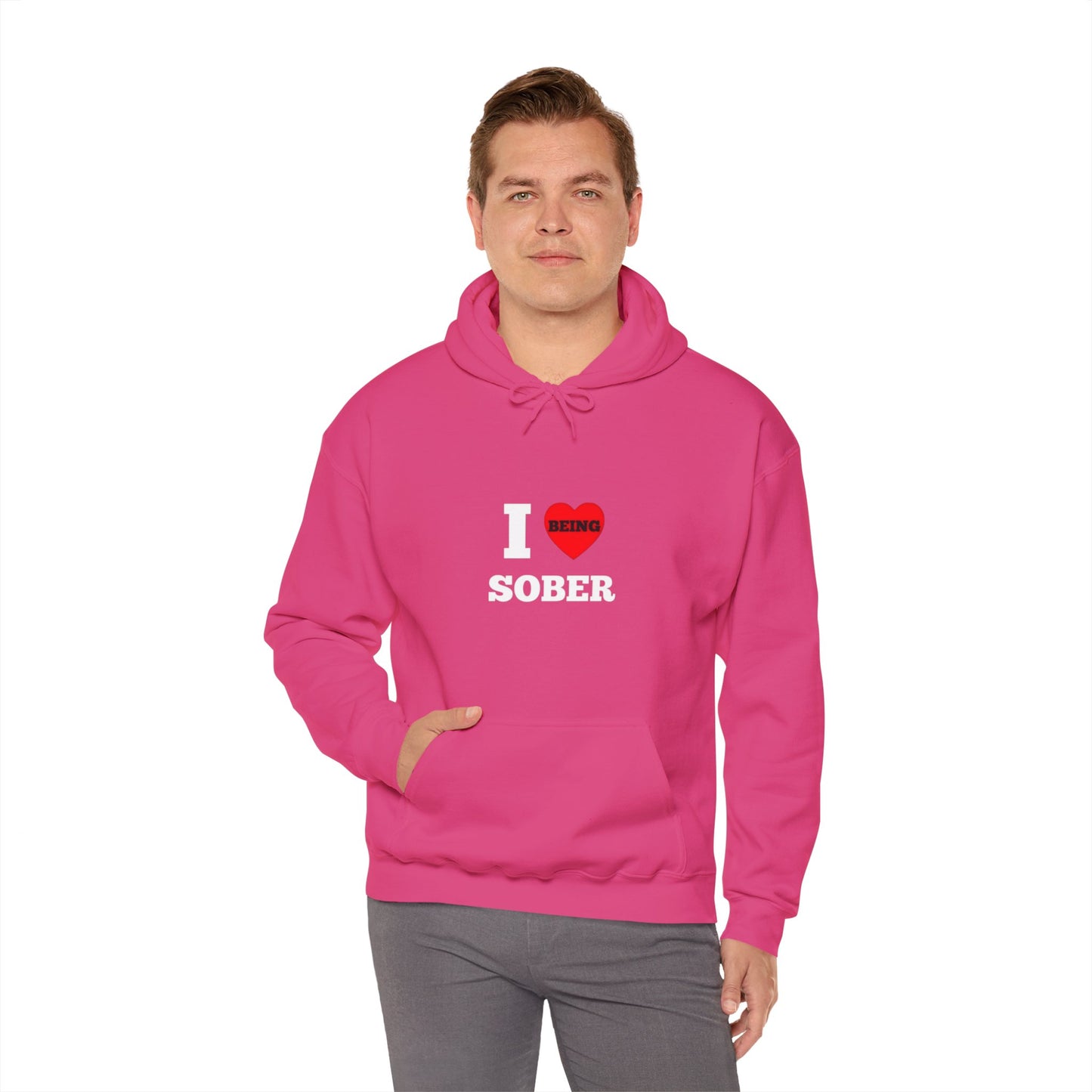 I love being sober Unisex Heavy Blend™ Hooded Sweatshirt