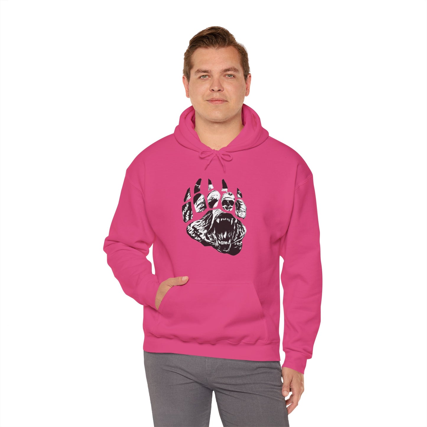 Bear face in bear paw Unisex Heavy Blend™ Hooded Sweatshirt