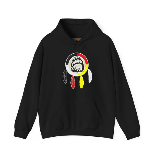 Medicine wheel w/ bear and bear paw Unisex Heavy Blend™ Hooded Sweatshirt